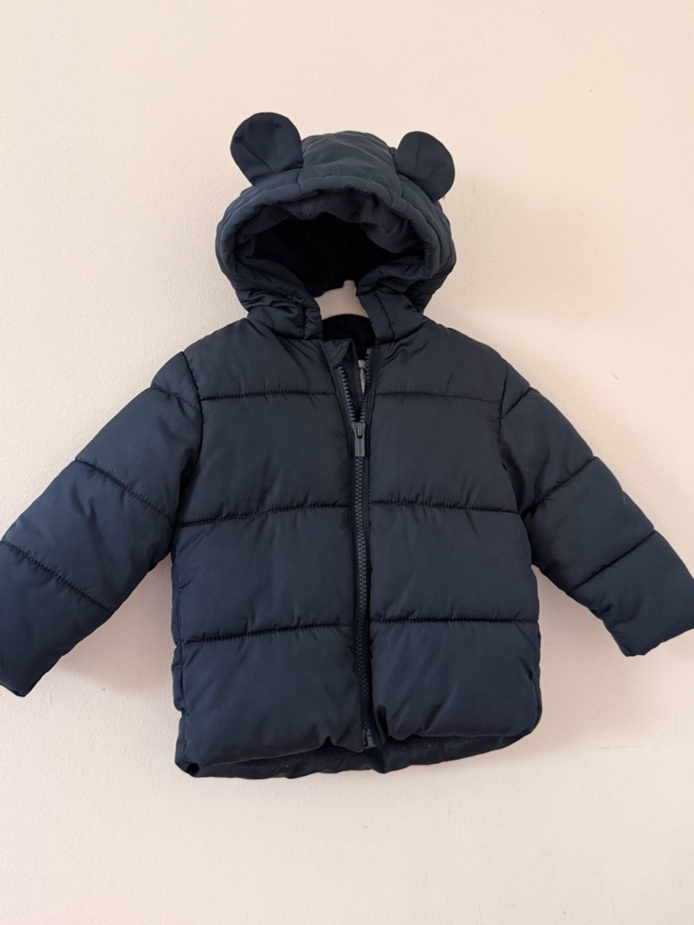 Old Navy Navy Blue Puffer Jacket with Hood and Ear Details